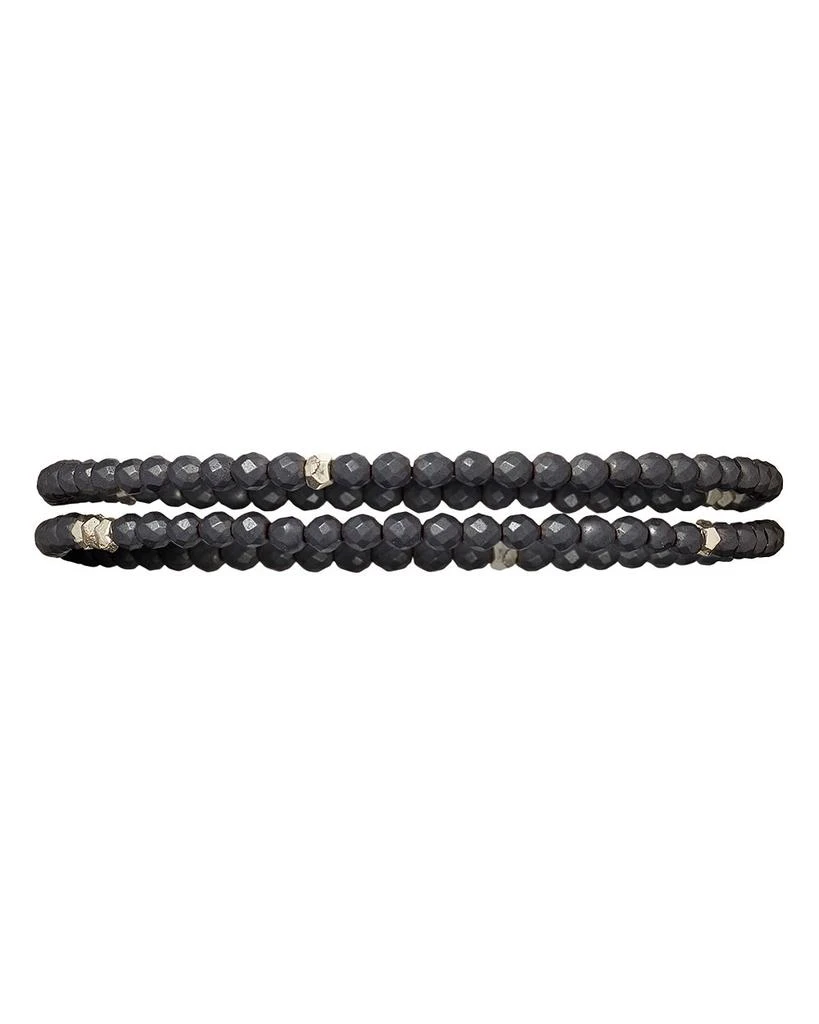 Jan Leslie Dark Grey Pyrite Bead Wrap Bracelet 1