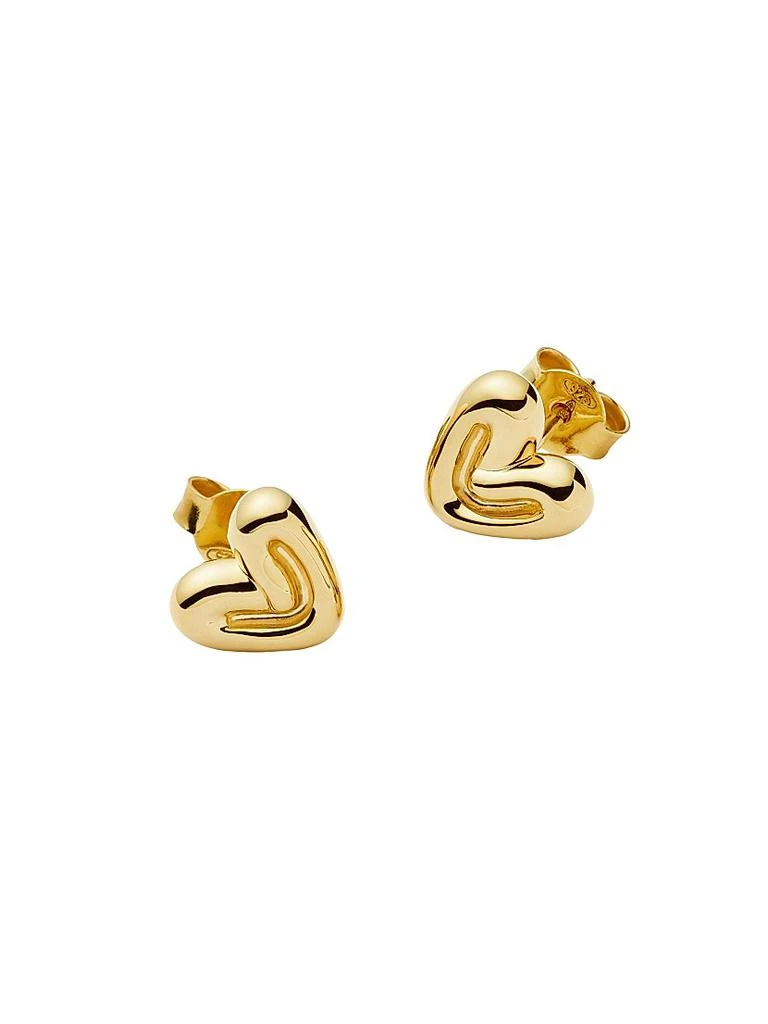 Missoma 18K-Yellow-Gold Vermeil Mini Puffy Heart Stud Earrings 2