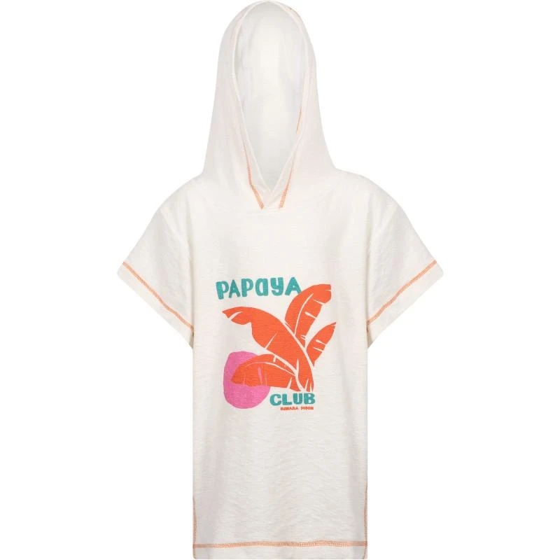 BANANA MOON Papaya club hooded cotton beach cover in white 1