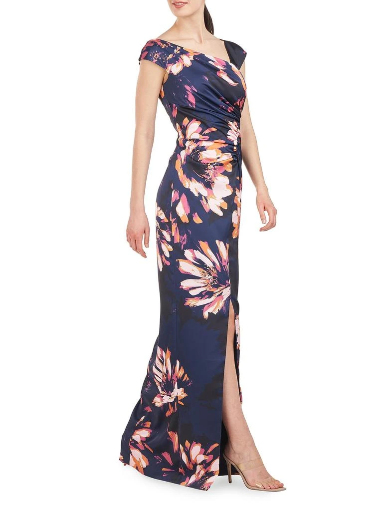 Kay Unger Wafa Floral Charmeuse Column Gown 3