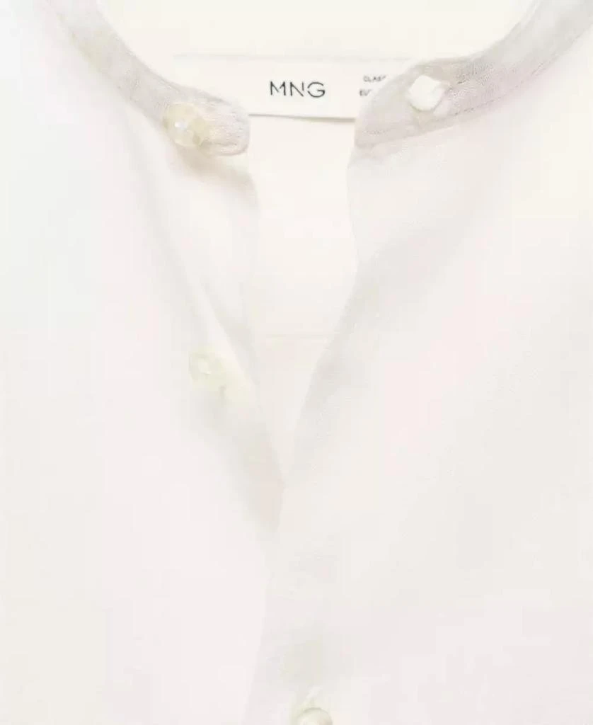 Mango Men's Linen Mao Collar Shirt 5