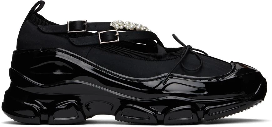 Simone Rocha Black Beaded Tracker Ballerina Sneakers 1