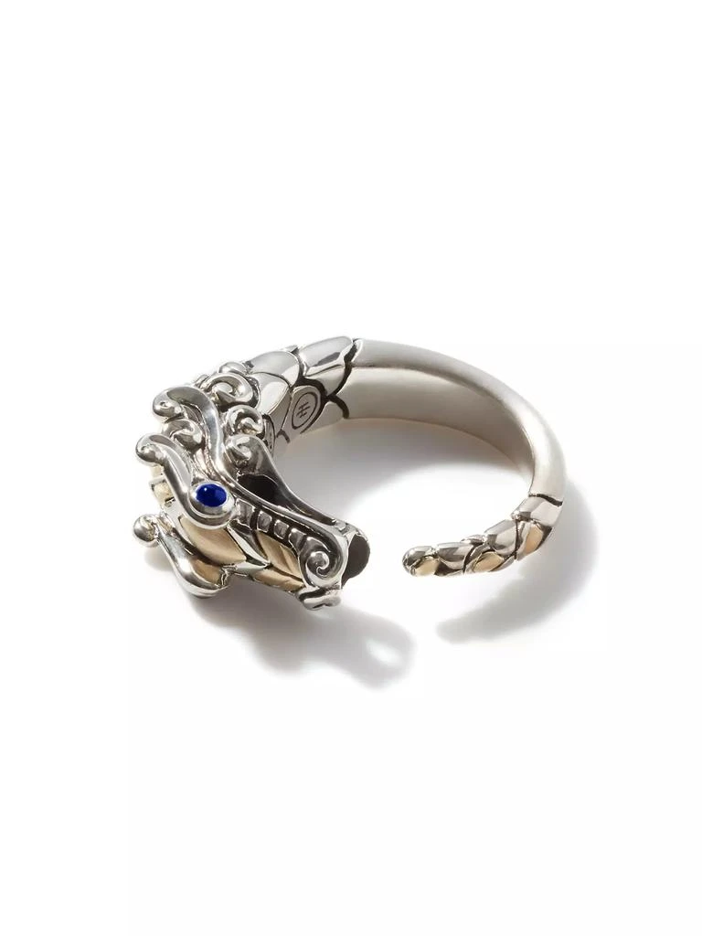 John Hardy Naga Dragon 18K Yellow Gold, Sterling Silver & Blue Sapphire Dragon Ring 3