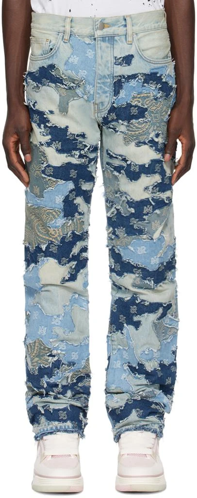 AMIRI Indigo Patchwork Camo Jeans 1