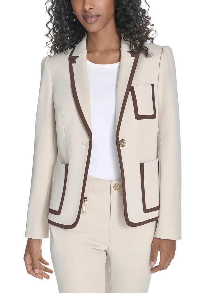 Tommy Hilfiger Women
s Contrast Trim One Button Blazer 3