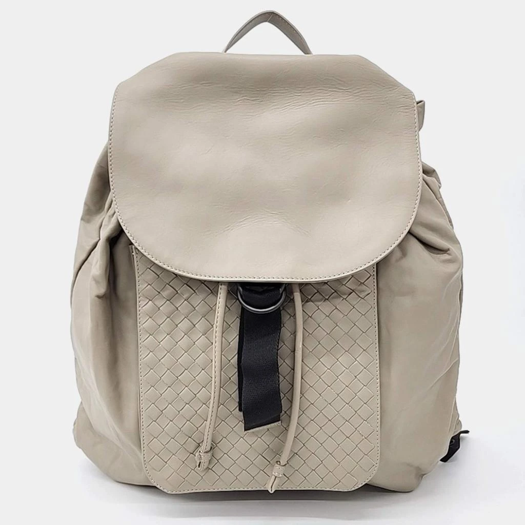 Bottega Veneta Bottega Veneta Beige Intrecciato Leather Backpack  1