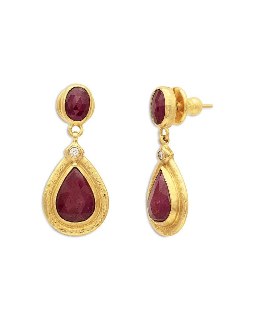 Gurhan 18K 
24K Yellow Gold Muse Ruby Drop Earrings 1