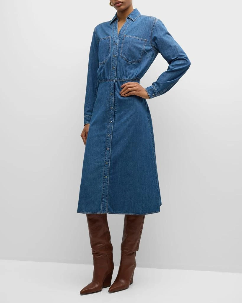 VERONICA BEARD Miranda Long-Sleeve Denim Shirtdress 3
