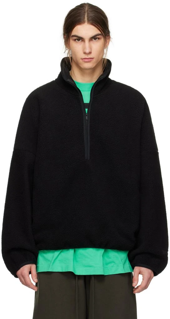 Fear of God ESSENTIALS Black Half-Zip Sweatshirt 1