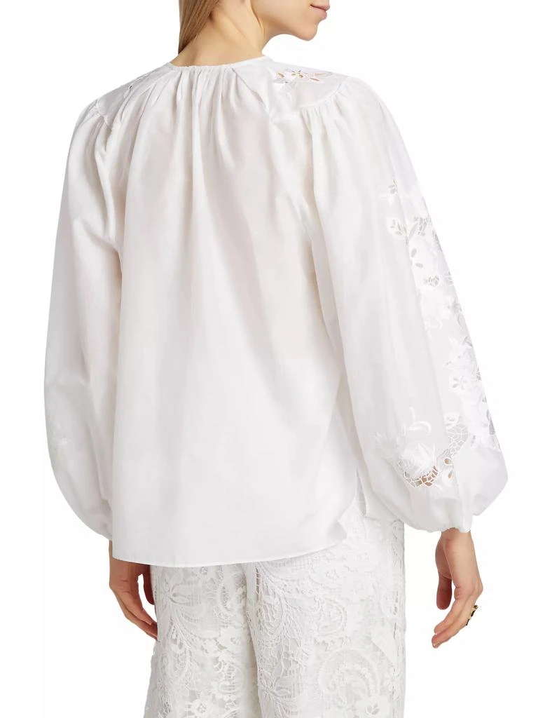 Kobi Halperin Gloria Embroidered Cotton-Silk Voile Blouse 5