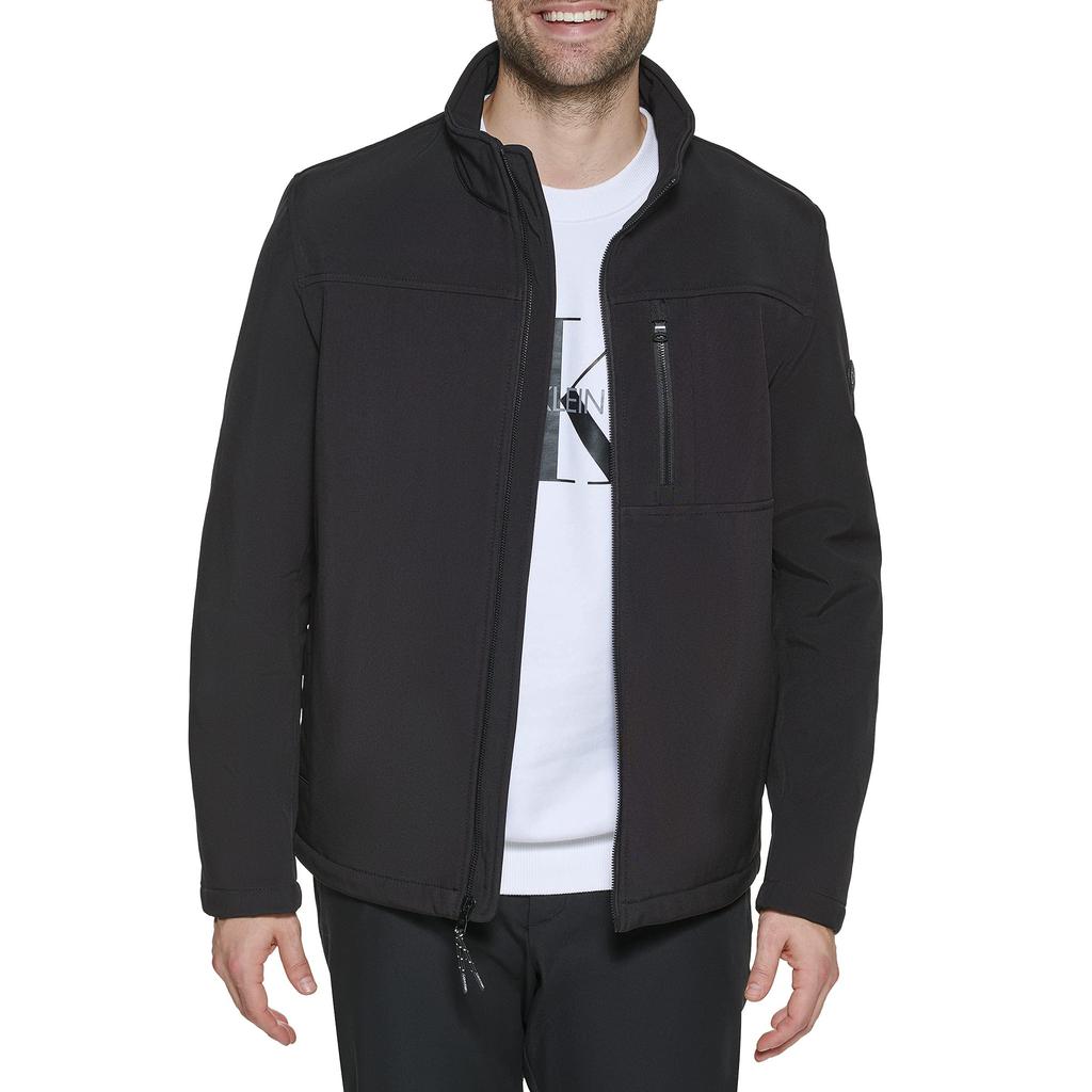 Calvin klein men's soft shell open bottom jacket on sale