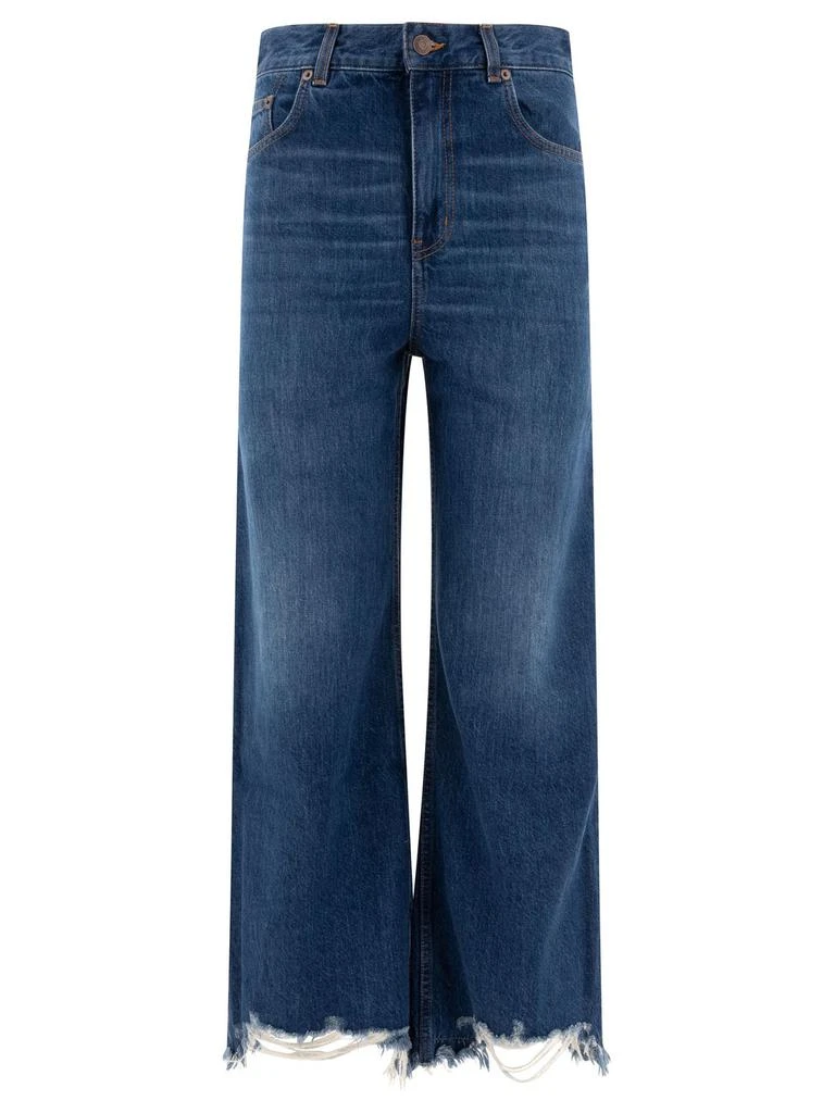 Chloé Chloé Logo Patch Wide-Leg Jeans 1