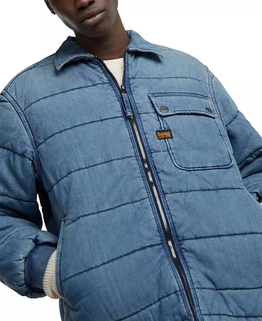G-Star Men's Padded Zip-Front Denim Bomber Jacket 6
