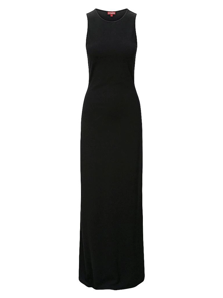 reformation black tie dresses Maison Fluid Jersey Maxi Dress in Black main image 0