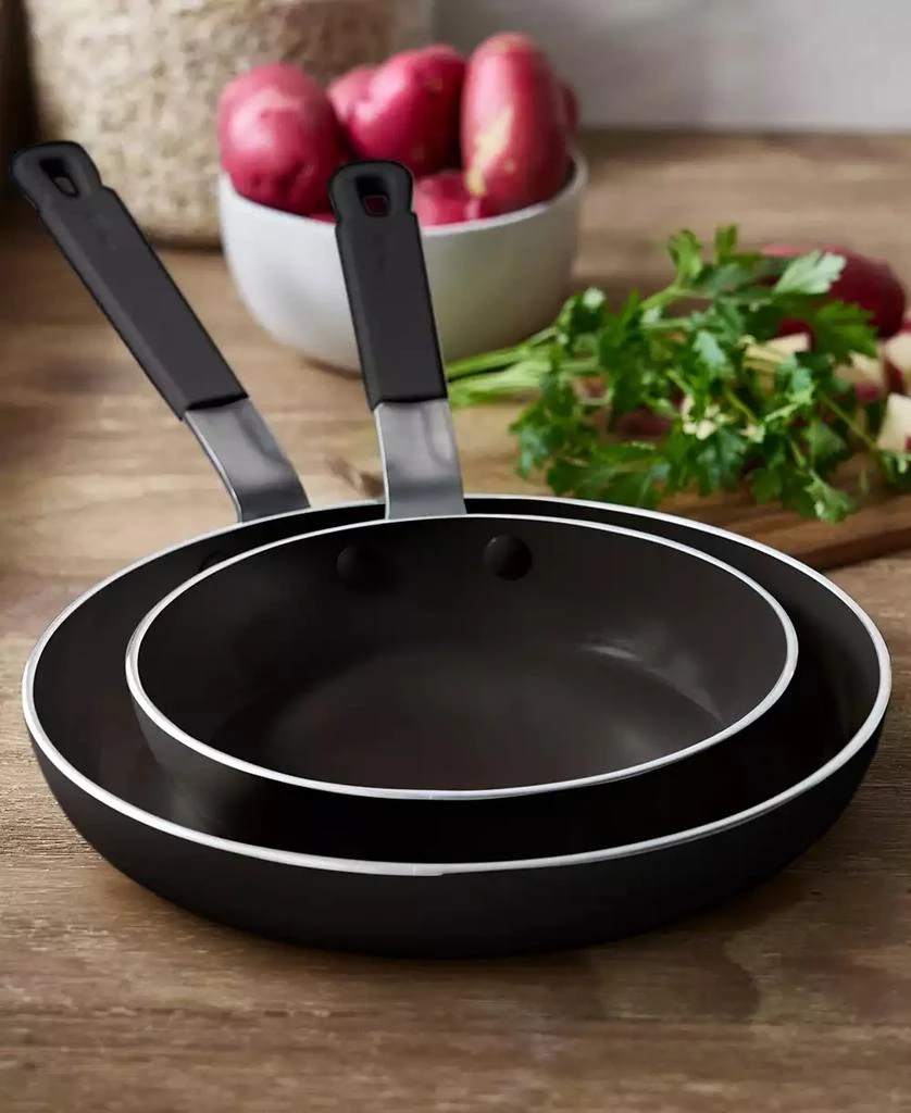 Greenpan X Bobby Flay Nonstick Stainless Steel 8" and 10" Frypan Set 2