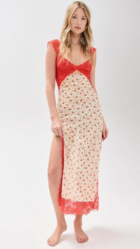 Free People Women's Suddenly Fine Maxi Slip Dress Tea Combo 2