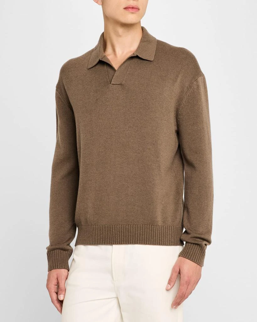 FRAME Men's Wool-Silk Polo Sweater 4