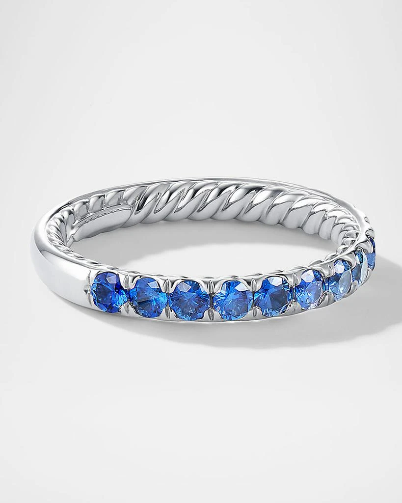 David Yurman DY Eden Eternity Wedding Band with Gemstones in Platinum, 2.8mm