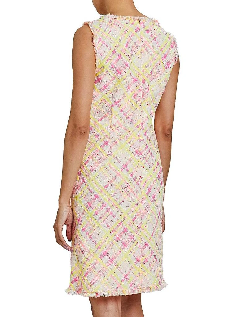 Santorelli Plaid Tweed Sleeveless Mini-Dress 4