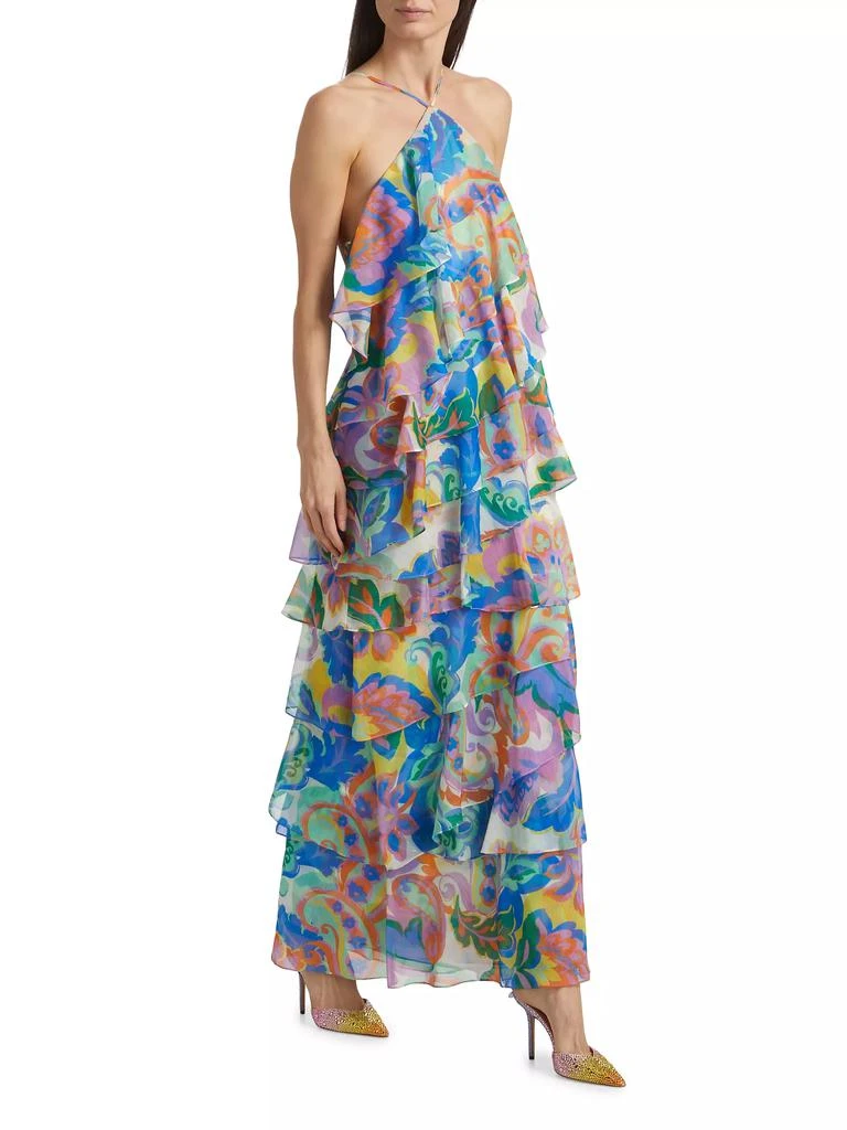 Amanda Uprichard Poise Floral Tiered Ruffle Maxi Dress 2