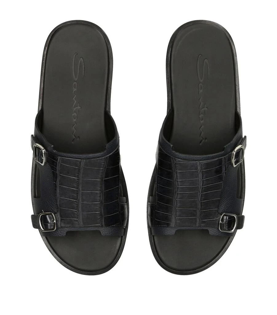 Santoni Crocodile Monk Sandals 4