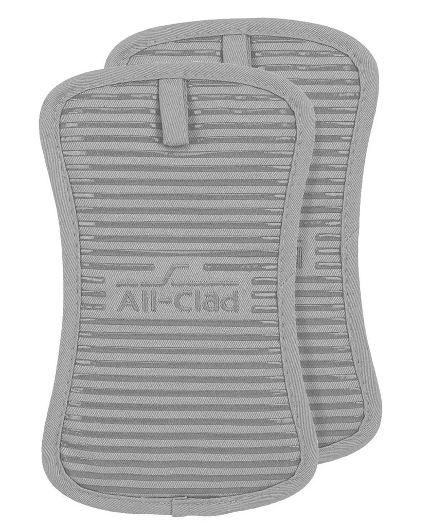 All-Clad Ribbed Silicone Cotton Twill Pot Holder, Set of 2 1