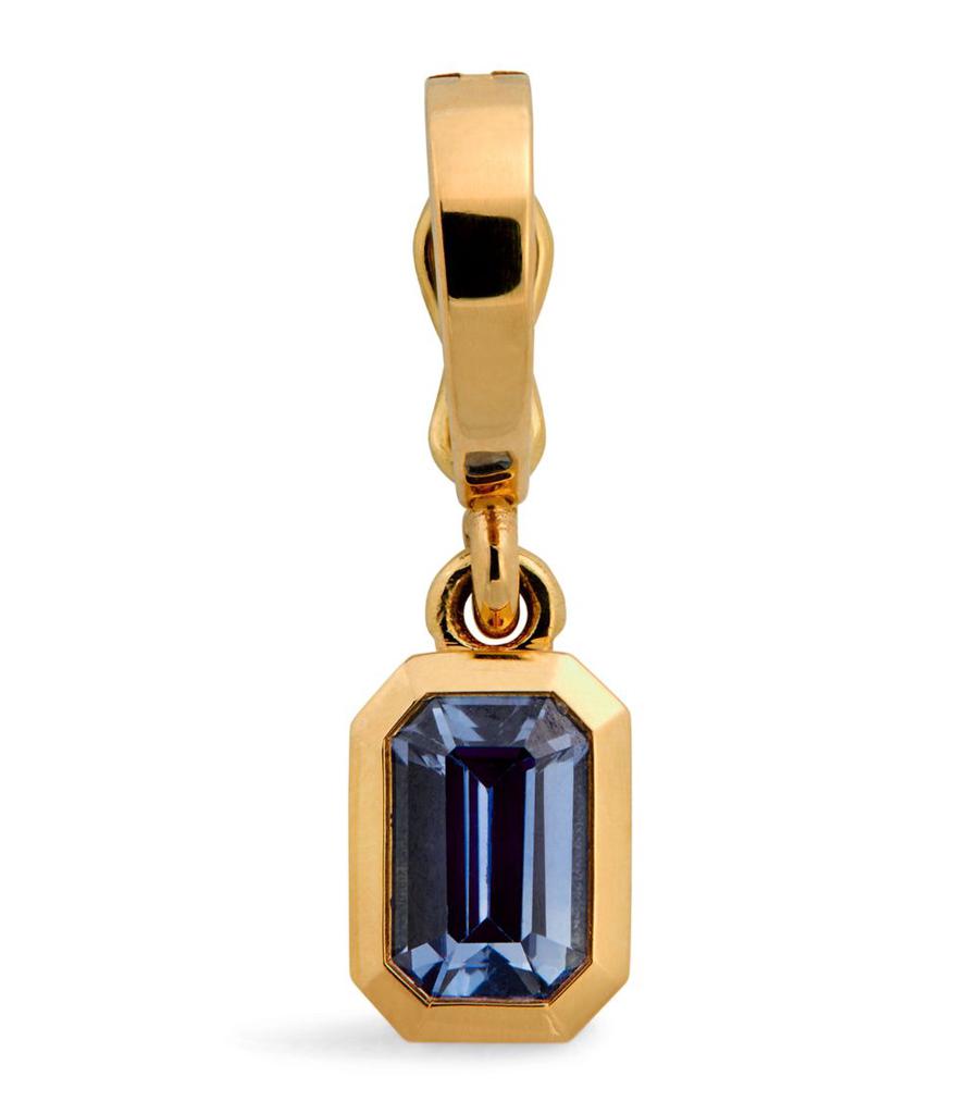 Azlee Medium Yellow Gold and Sapphire Charm