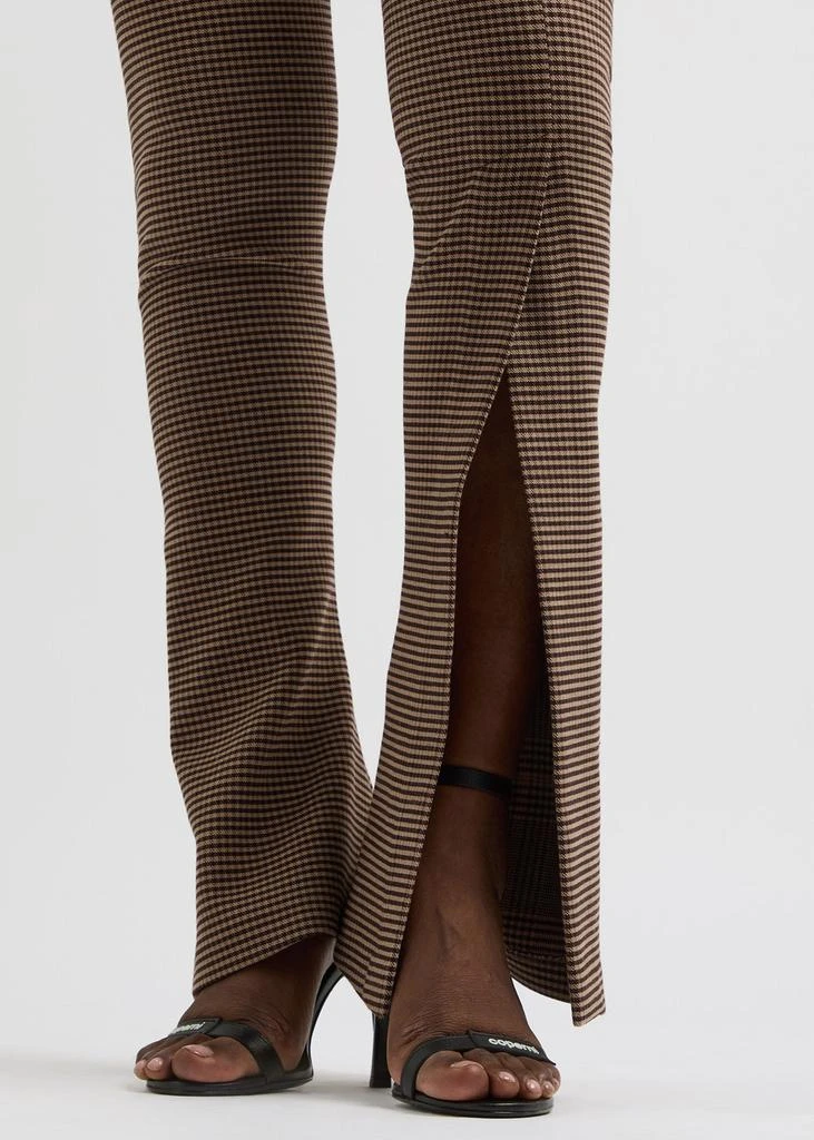 A.W.A.K.E MODE Gingham flared-leg woven trousers 5