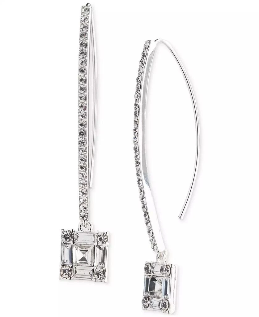 Ralph Lauren Silver-Tone Mixed Crystal Threader Earrings 1