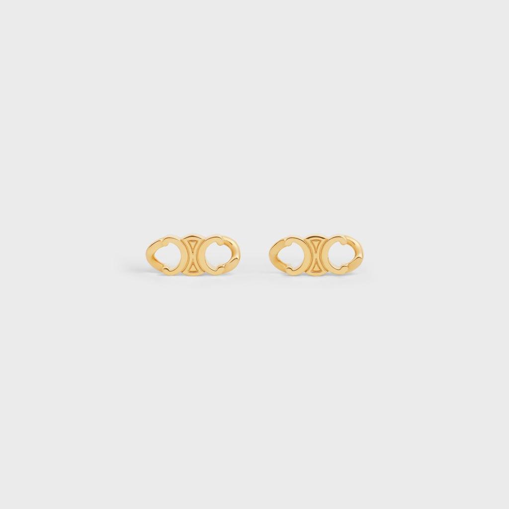 Celine TRIOMPHE GOURMETTE STUDS IN BRASS WITH GOLD FINISH