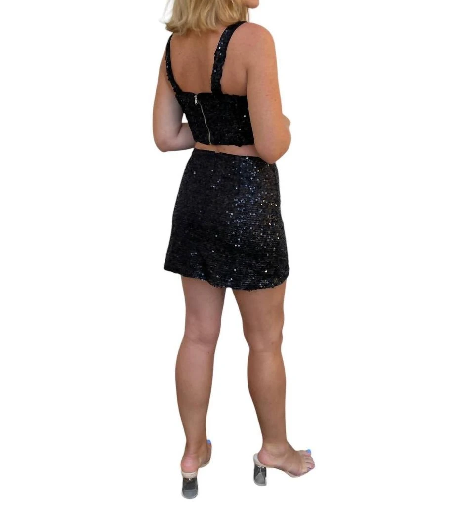 ASTR Sutton Sequin Mini Skirt In Black 3