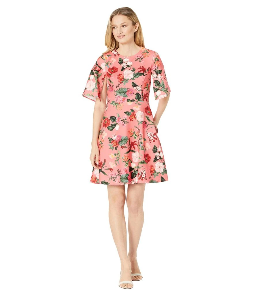 Vince Camuto Scuba Crepe Split Flutter Sleeve Fit-and-Flare 4