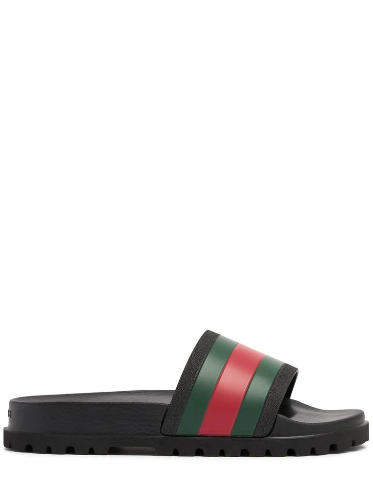 Gucci Pursuit Treck Web Rubber Slide Sandals 1