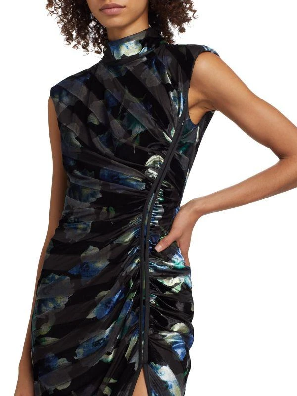 Ramy Brook Hallie Patterned Velvet Midi-Dress 4