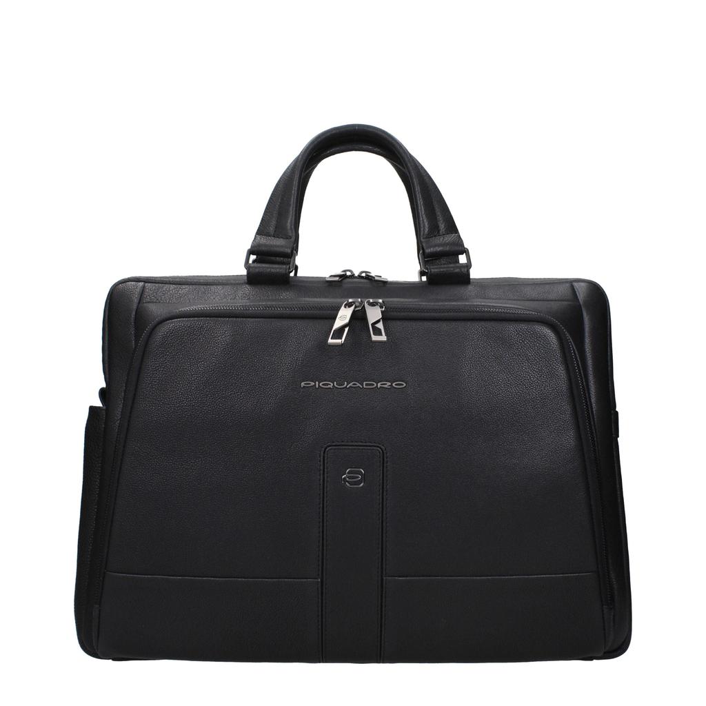 PIQUADRO Piquadro Black Leather Business And Laptop Bags
