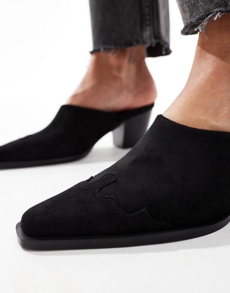 Glamorous Glamorous western mules in black 3