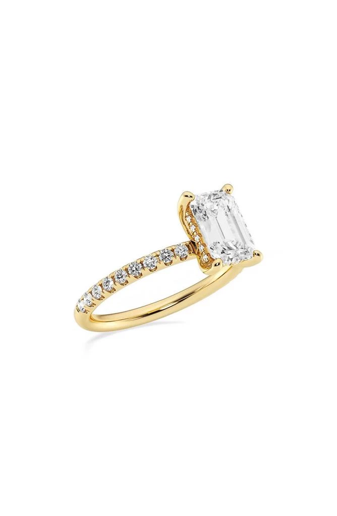 Badgley Mischka 14K Gold Emerald Cut Lab Created Diamond Ring - 2.20ct. 4