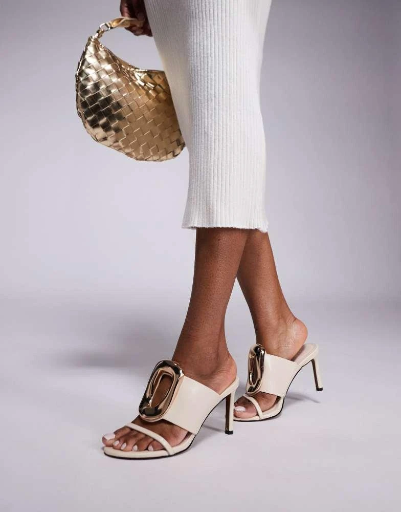 ASOS ASOS DESIGN Nought ring detail high heeled sandals in cream 1