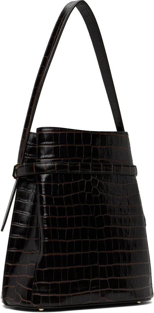 Totême Brown Belted Croco-Embossed Bucket Bag 3