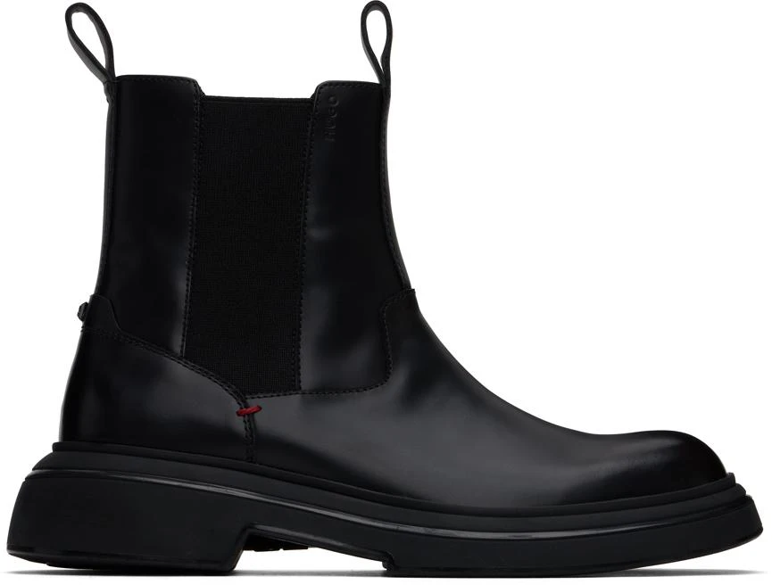 Hugo Boss Black Polished Leather Chelsea Boots 1