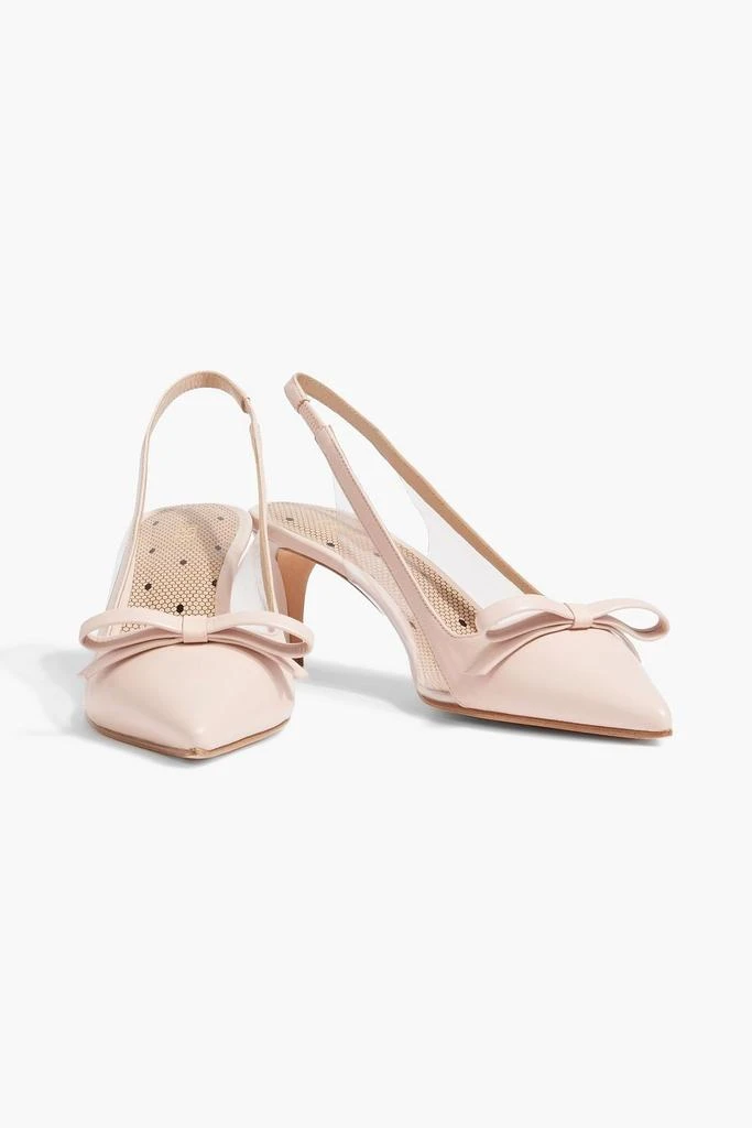 RED Valentino Sandie bow-detailed leather and PVC slingback pumps 2