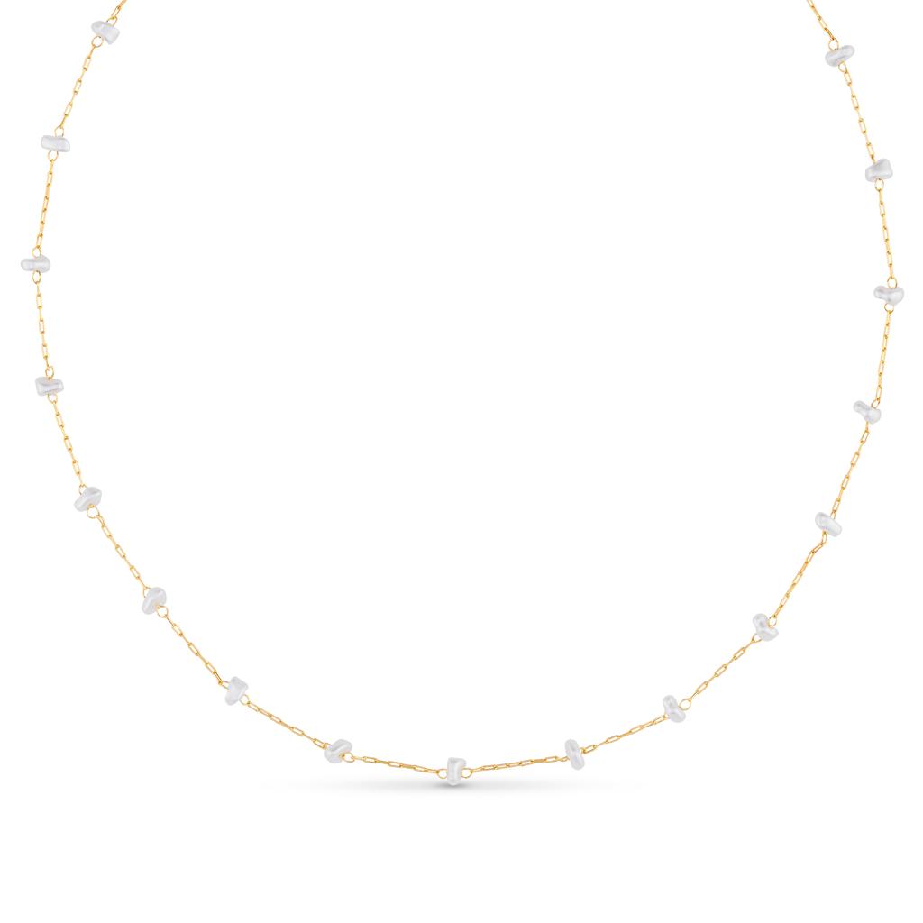 Orelia London Pearl Stationed Chain Necklace