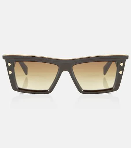 Balmain Logo-embossed square sunglasses 1