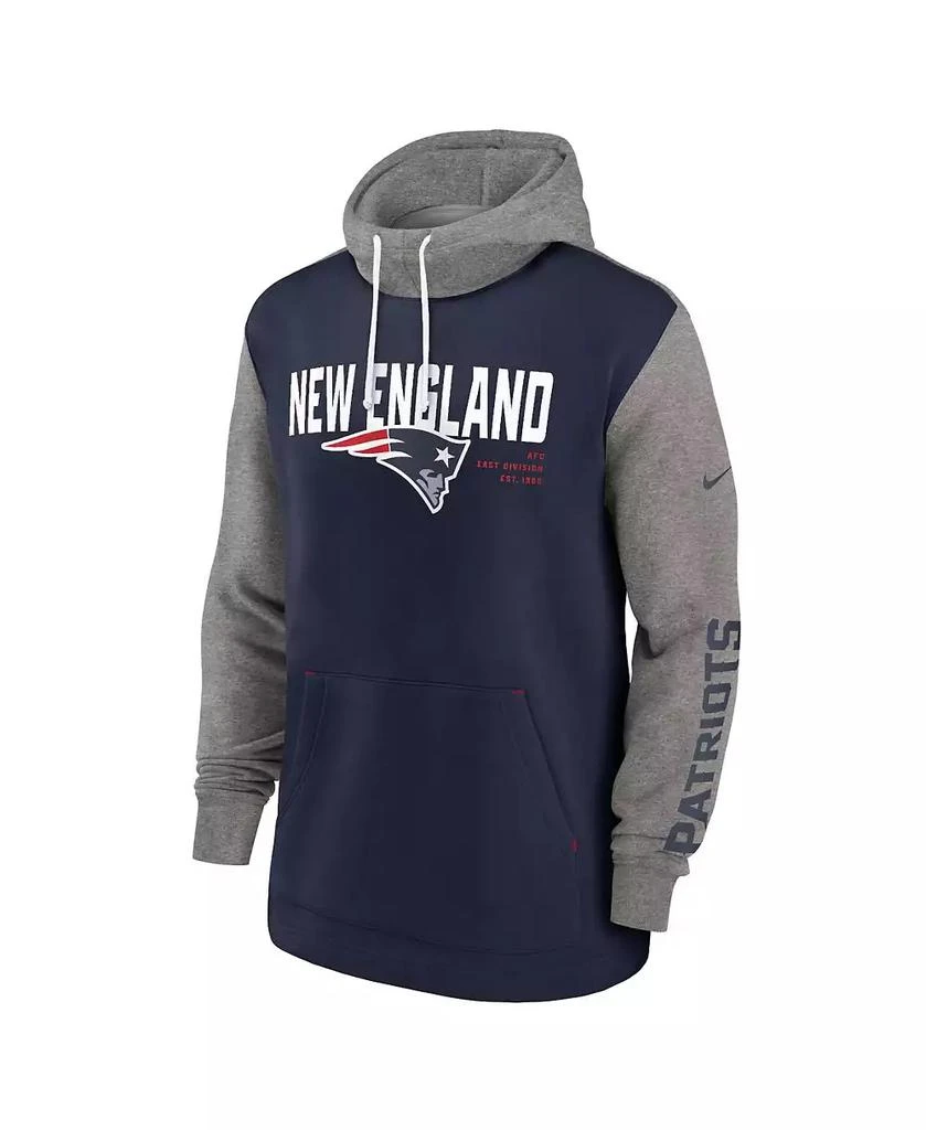 NIKE Men's Navy New England Patriots Fashion Color Block Pullover Hoodie 3