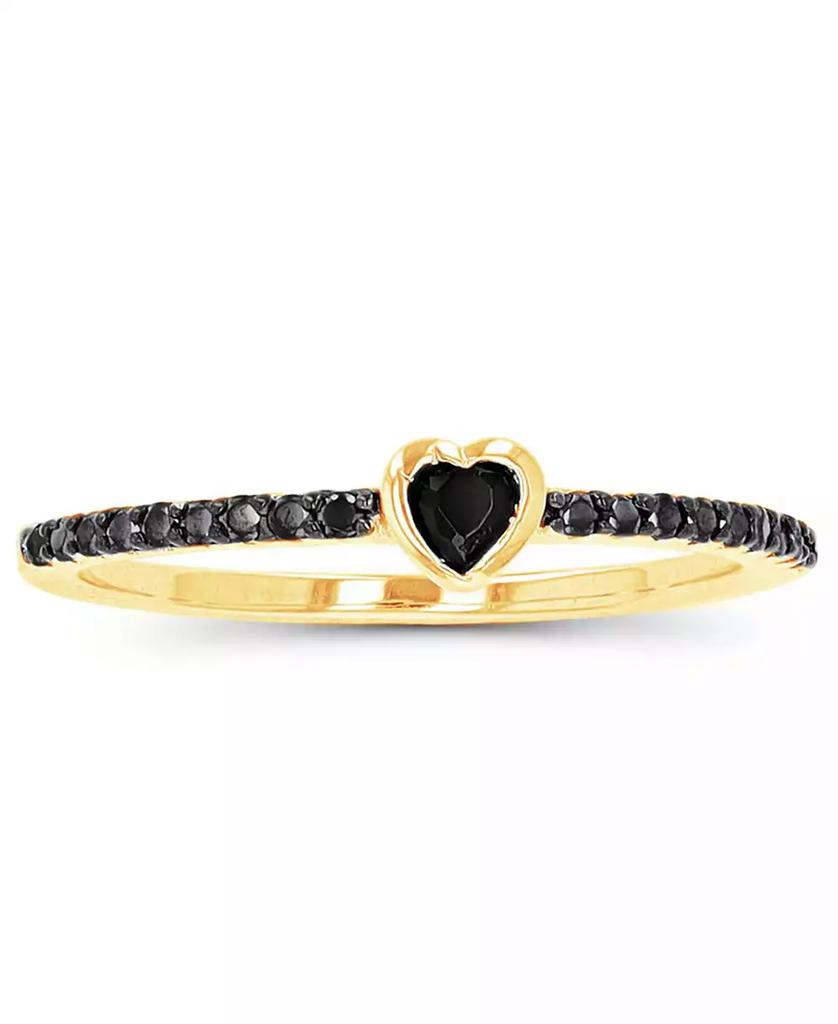 Macy's Cubic Zirconia Heart Cut Ring (0.496 ct. t.w.) in 14K Yellow Gold Over Sterling Silver