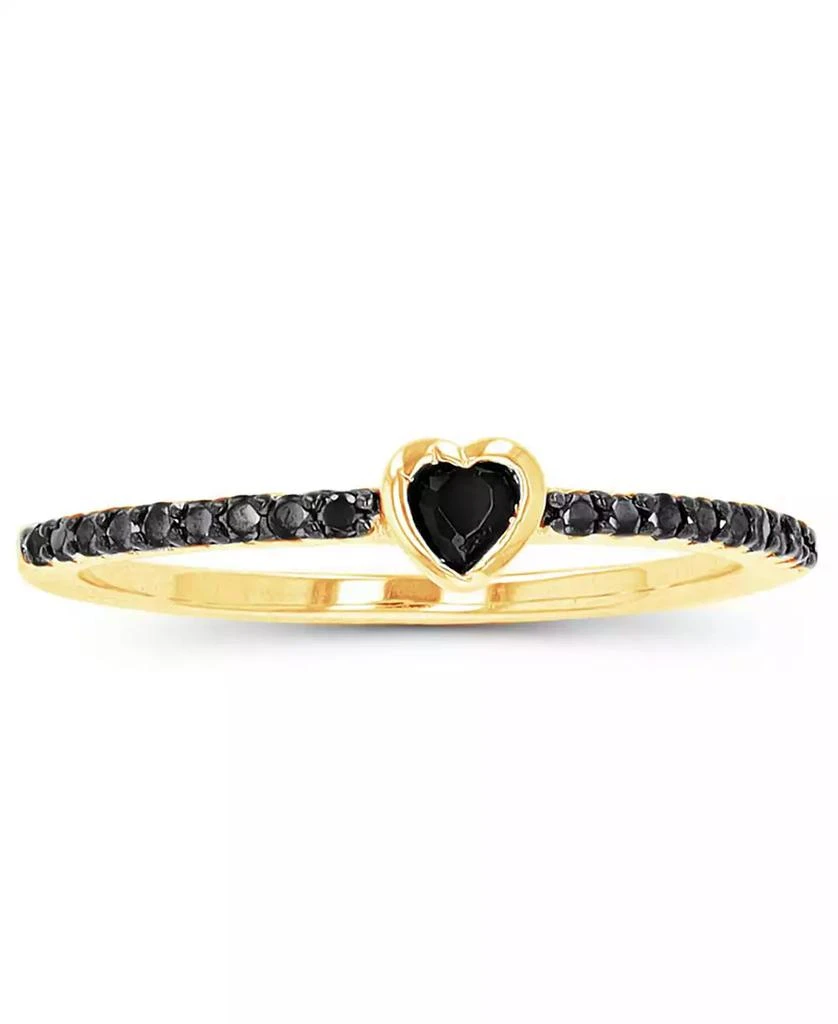Macy's Cubic Zirconia Heart Cut Ring (0.496 ct. t.w.) in 14K Yellow Gold Over Sterling Silver 1