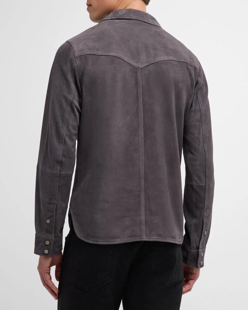 Neiman Marcus Men's Goat Suede Trucker Shirt Jacket 4