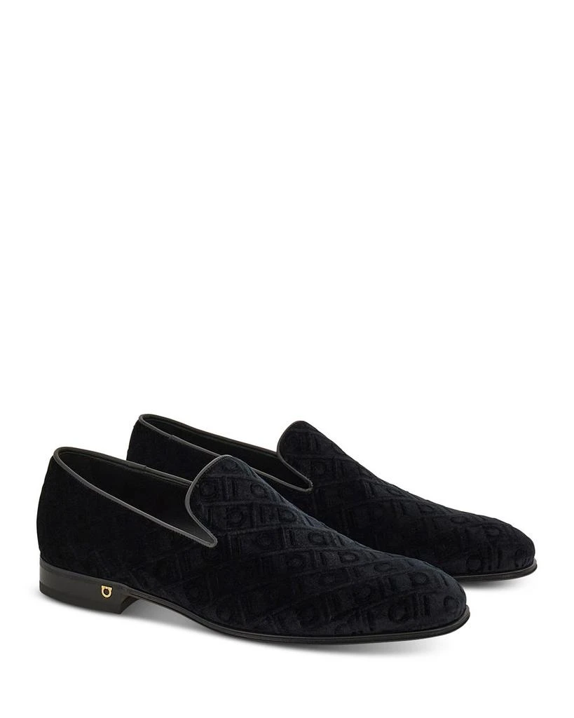 Salvatore Ferragamo Men's Berry Tex Velvet Loafers 4