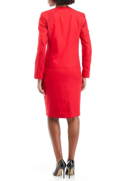 Le Suit Suit Womens Combo Jacket With Hook And Eye Closure And Straight Skirt Set