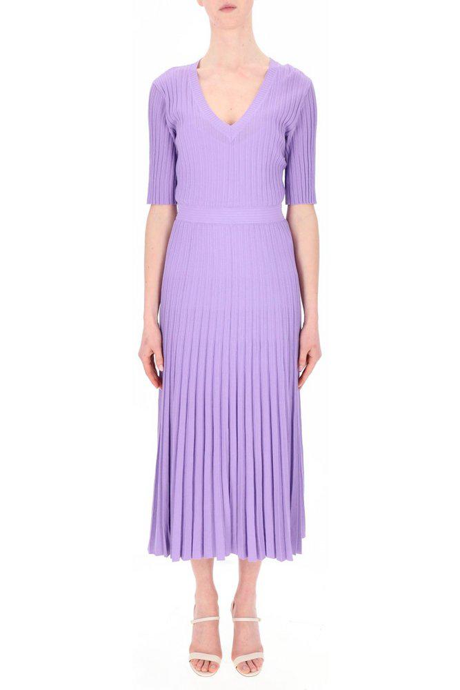 P.A.R.O.S.H. P.A.R.O.S.H. V-Neck Pleated Midi Dress